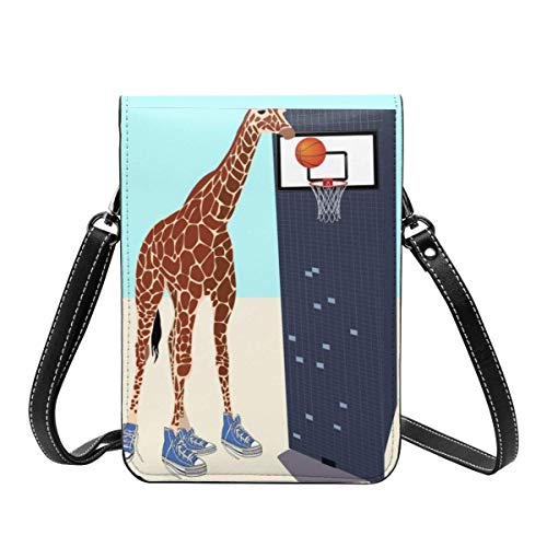 DJNGN Monedero para teléfono Celular, Nuevo Jugador de Baloncesto en el vecindario Bolso Bandolera pequeño Mini Bolso para teléfono Celular Monedero para Pasaporte con Correa Ajustable para el Hombro