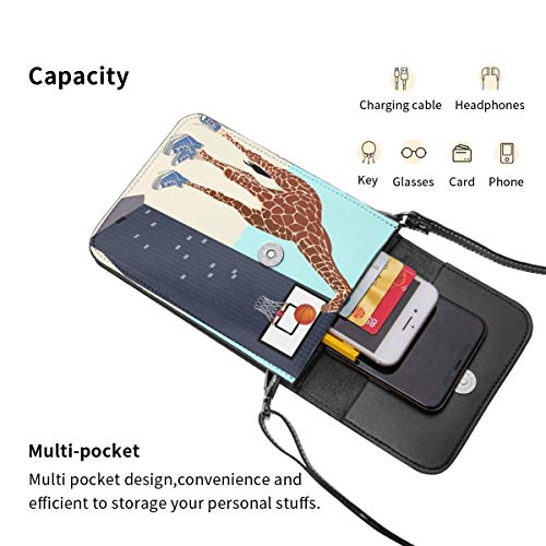 DJNGN Monedero para teléfono Celular, Nuevo Jugador de Baloncesto en el vecindario Bolso Bandolera pequeño Mini Bolso para teléfono Celular Monedero para Pasaporte con Correa Ajustable para el Hombro
