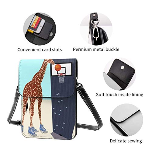 DJNGN Monedero para teléfono Celular, Nuevo Jugador de Baloncesto en el vecindario Bolso Bandolera pequeño Mini Bolso para teléfono Celular Monedero para Pasaporte con Correa Ajustable para el Hombro