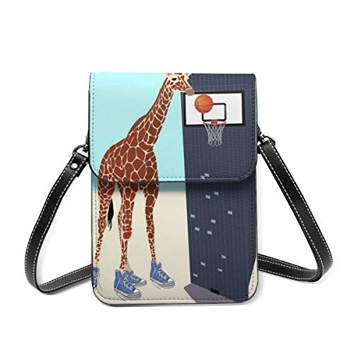 DJNGN Monedero para teléfono Celular, Nuevo Jugador de Baloncesto en el vecindario Bolso Bandolera pequeño Mini Bolso para teléfono Celular Monedero para Pasaporte con Correa Ajustable para el Hombro