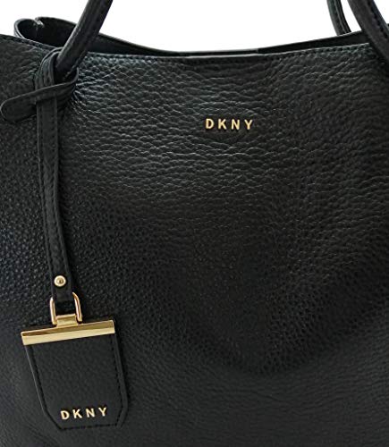DKNY Donna Karan - Bolso bandolera de piel, color Negro, talla Medium