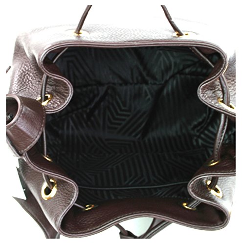 DKNY Donna Karan - Bolso bandolera de piel con cordón, color Marrón, talla Medium