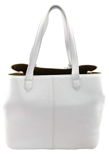 DKNY Donna Karan - Bolso bandolera de piel estilo vintage, color Blanco, talla Medium