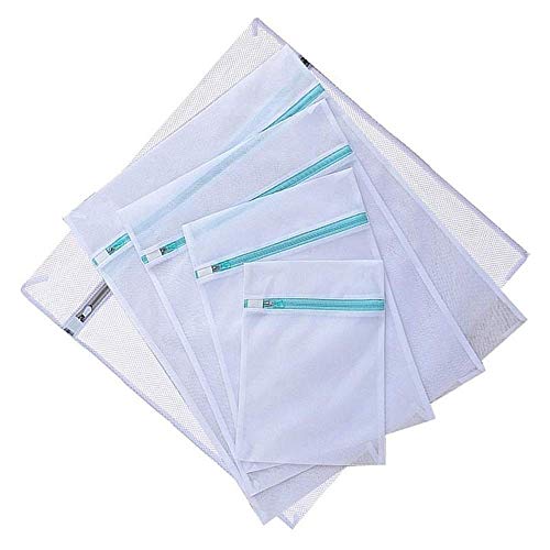 Dljyy - Bolsa de lavandería (5 unidades, malla cerrada, cierre de cremallera, resistente de malla, para ropa interior, camisas, blusas, calcetines, sujetadores, lencería