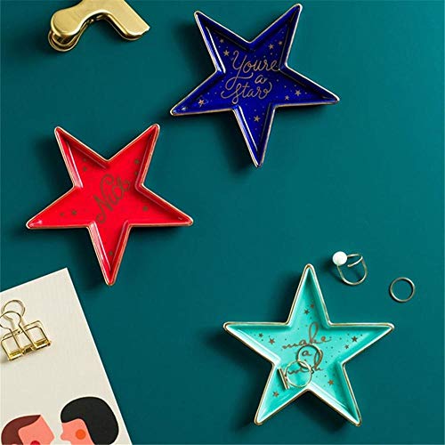 DMAI Diamante Lazo Joyas Bandejas de cerámica Postres Snack Soporte de cosméticos Pendientes Plato de Porcelana Dorada Decoración de Regalo de Boda, M