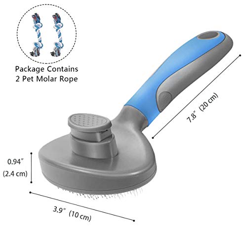 DMSL Cepillo para Gato Perro, Cepillo de Limpieza Peine Gatos para Pelo Muerto, Peine Perro Autolimpiante Quita Pelo Largo Corto Peine de Limpieza Masaje Cepillo para Mascotas