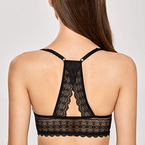 DOBREVA Sujetador Invisible Push Up con Aros con Relleno para Mujer Negro 85B