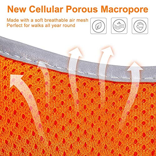 Dociote Arnés para Perros Perros pequeños, Arnés Deportivo para Perros Sin Tirón Ajustable Reflexivo y Transpirable Arnés Perros y Juego de Cables para Caminar, Entrenar Naranja S