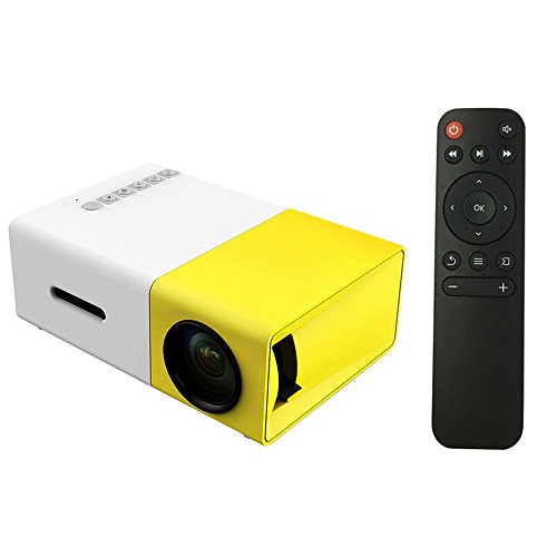 Docooler FW1S YG 300 Proyector LED 1080P Máquina de Proyección con USB HDMI Micro AV Puerto SD Mini Bolsillo Control Remoto para PC Portátil Enchufe de la UE