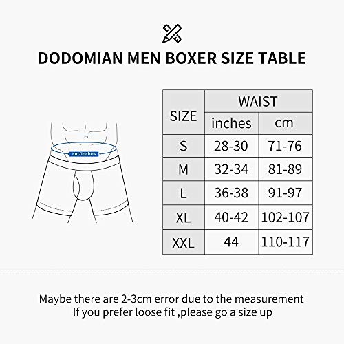 DODOMIAN Bóxers para Hombre Pack de 5 Ropa Interior de algodón elástico Calzoncillos Underwear (DNKD013, Large(Waist:36"-38"))