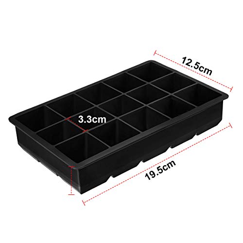 Dokpav 2PCS 3.3 * 3.3cm- Bandeja de Cubitos de Hielo con Tapa, Bandeja del Cubo de Hielo, Bandejas para Hielo Silicona, Moldes de Silicona para Hielo, Bandeja de Hielo, Molde para Hielos, sin BPA