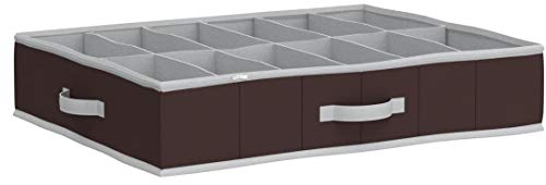 Domopak - Organizador de calzado para debajo de la cama (tamaño grande, 12 compartimentos), color marrón