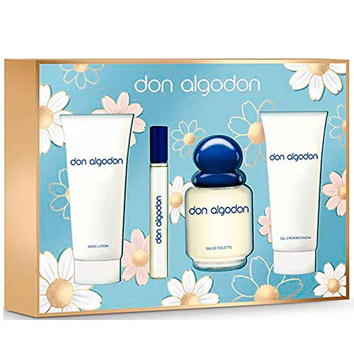 DON ALGODÓN pack colonia spray 100 ml + colonia 10 ml + gel de ducha 75 ml + body lotion 75 ml