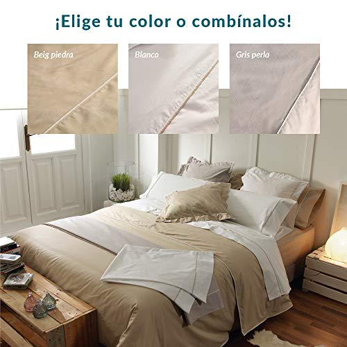 Don Descanso - Sábana Encimera Algodón 100% Blanca con 180 Hilos para Camas 80/90 cm. Fácil Planchado y Lavable (30º). Fresca, Transpirable y Suave (Disponible Varios Tamaños)