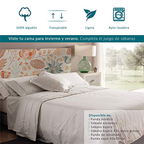 Don Descanso - Sábana Encimera Algodón 100% Blanca con 180 Hilos para Camas 80/90 cm. Fácil Planchado y Lavable (30º). Fresca, Transpirable y Suave (Disponible Varios Tamaños)