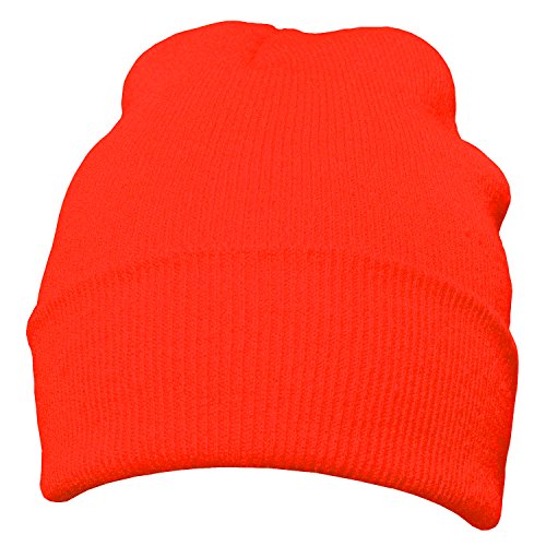 DonDon gorro de invierno gorro de abrigo diseño clásico moderno y suave Naranja neón