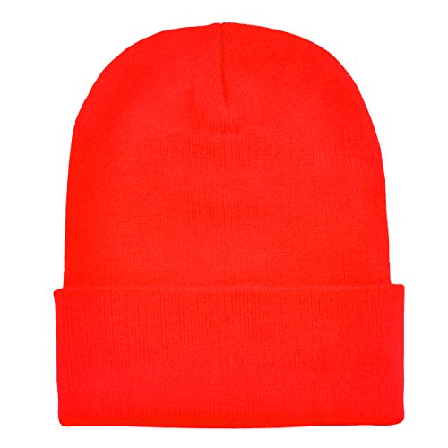 DonDon gorro de invierno gorro de abrigo diseño clásico moderno y suave Naranja neón