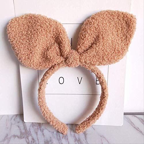 DongDongDong Populares Nuevas Orejas De Conejo Fox Pelo Aro Zanahoria Cabeza Aro Felpa Dibujos Animados Lindo Color Caqui (Pelusa)