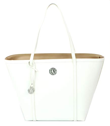 Donna Karan - Bolso de tela de Piel para mujer, color blanco, talla M