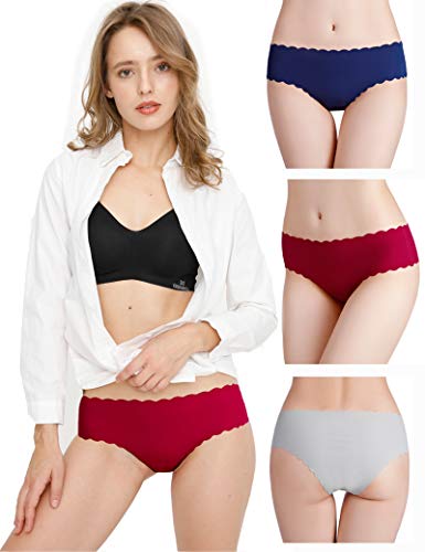 Donpapa Bragas para Mujer Pack sin Costuras Invisible Braguitas Microfibra Rayas Brief Bikini Culotte,Pack de 6 (Multicolor XS)