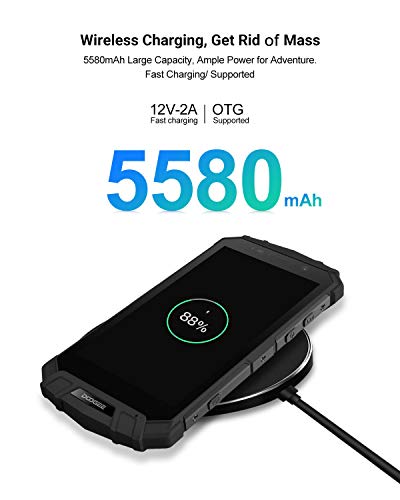 DOOGEE S60 Lite Móviles Todoterreno Resistentes 4G, Android 8.1 Movile Libre Antigolpes IP68 Impermeable 5,2 Pulgada Octa-Core 4GB+32GB, 5580mAh, 16.0MP+8.0M Cámara, Carga Inalámbrica NFC, Negro