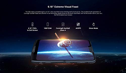 DOOGEE S90 Super - IP68/IP69K Impermeable Móvil Libre 4G Dual SIM (batería de 10050 mAh),Helio P60 Ocho Núcleos 6GB+128GB, Android 8.1, Pantalla de 6,18” FHD+, Cámara AI 16MP + 8MP - Naranja