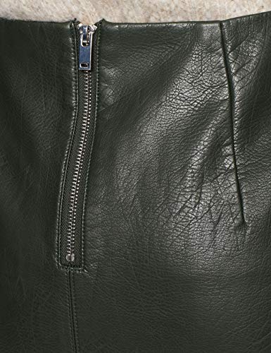 Dorothy Perkins PU Seam Detail Mini Skirt Falda, Verde (New Khaki 843), 46 (Talla del Fabricante: 18) para Mujer