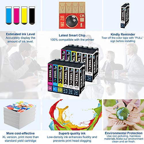 DOUBLE D 29XL 29 XL Alta Capacidad Cartucho de Tinta para Epson Expression Home XP-235 XP-245 XP-247 XP-255 XP-342 XP-332 XP-335 XP-345 XP-355 XP-352 XP-432 XP-435 XP-442 XP-445 (12 Paquete)