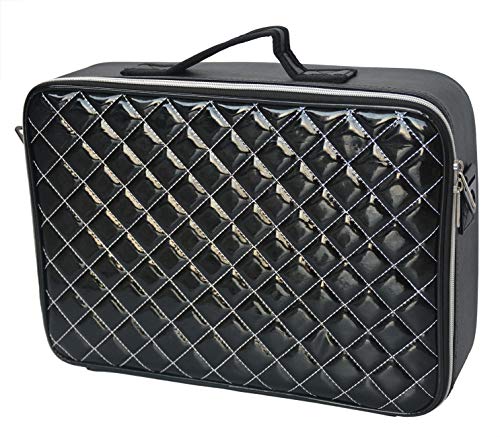 Doubleblack Profesional Neceser para Maquillaje Mujer Bolsa Maletin Organizador Viaje con Brochas Compartimentos Impermeable Negro L