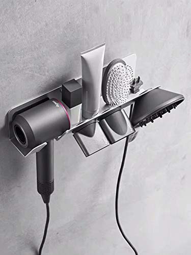 Doubleblack Soporte de Pared para Secador de Pelo para Dyson Supersonic Boquillas Difusor Organizador Plata