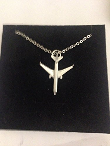 Douglas MD-11 c7 Aircraft Aviation Aviation - Cadena chapada en plata de 46 cm con diseño de avión de peltre inglés, se envía por regalos de EE. UU. para todos los años 2016 desde Derbyshire UK
