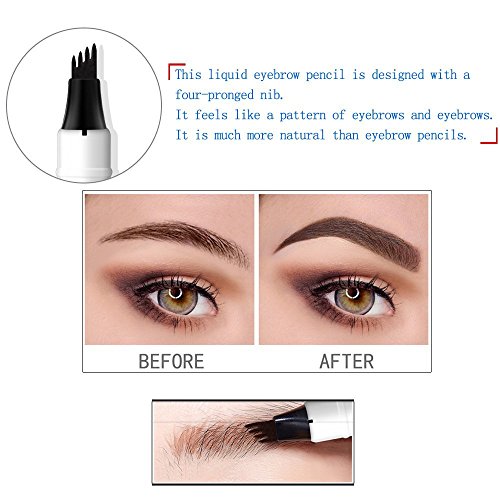 Doutree 2018 - Bolígrafo para cejas (gel impermeable de larga duración, 4 puntas, para maquillaje de ojos)