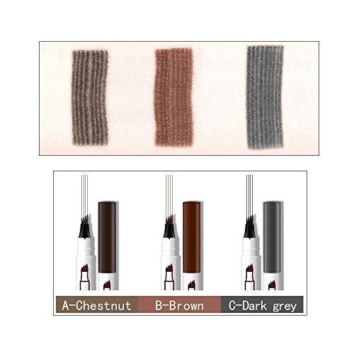 Doutree 2018 - Bolígrafo para cejas (gel impermeable de larga duración, 4 puntas, para maquillaje de ojos)