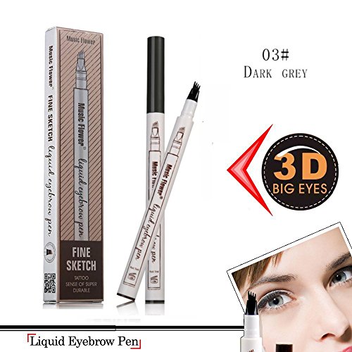 Doutree 2018 - Bolígrafo para cejas (gel impermeable de larga duración, 4 puntas, para maquillaje de ojos)