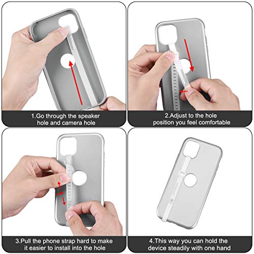 Dracool 2 PCS Banda y Soporte para teléfono de Silicona Agarre elástico Grip para móvil Segura y Delgada Correas Correa para Mano y Dedo per Founda per iPhone Samsung Huawei Xiaomi - Transparente