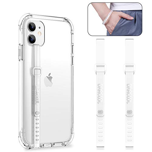 Dracool 2 PCS Banda y Soporte para teléfono de Silicona Agarre elástico Grip para móvil Segura y Delgada Correas Correa para Mano y Dedo per Founda per iPhone Samsung Huawei Xiaomi - Transparente