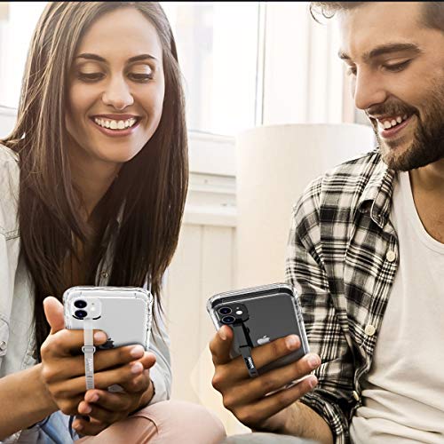 Dracool 2 PCS Banda y Soporte para teléfono de Silicona Agarre elástico Grip para móvil Segura y Delgada Correas Correa para Mano y Dedo per Founda per iPhone Samsung Huawei Xiaomi - Transparente