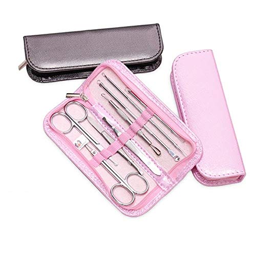 Drametree Acero inoxidable Acné Aguja Acné Acné Exprimidor Aguja Ir Negro Pin Herramientas de cuidado de belleza Cejas y nariz Conjunto de cabello Herramienta de eliminación ideal hecha de acero quirú