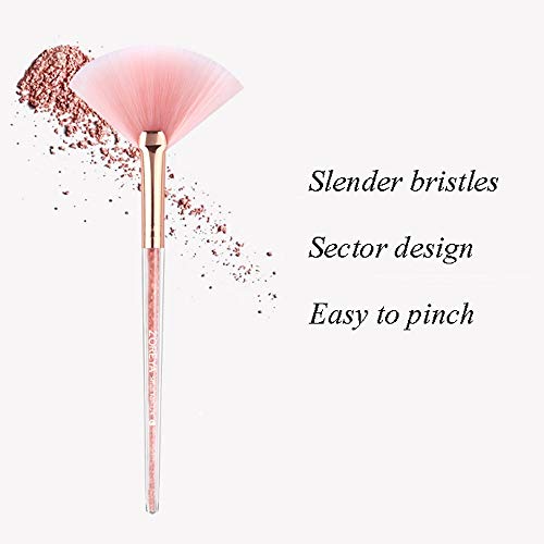 Drametree En forma de abanico Polvo Brocha Maquillaje Brocha Maquillaje Decoración Para barrer la cara Polvo Maquillaje anti-corona Maquillaje El último paso para crear una carne uniforme Cara suave y