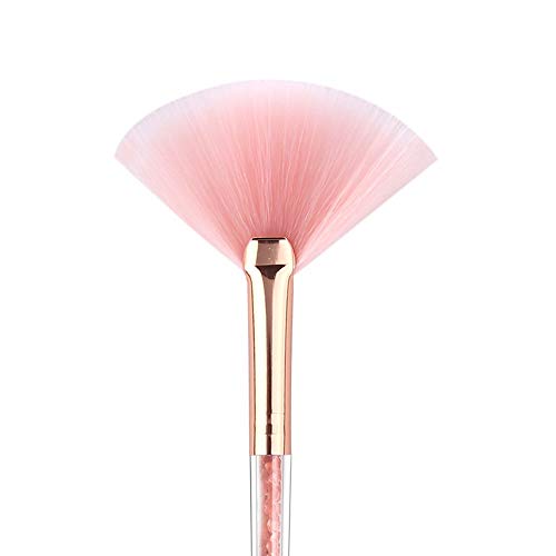 Drametree En forma de abanico Polvo Brocha Maquillaje Brocha Maquillaje Decoración Para barrer la cara Polvo Maquillaje anti-corona Maquillaje El último paso para crear una carne uniforme Cara suave y