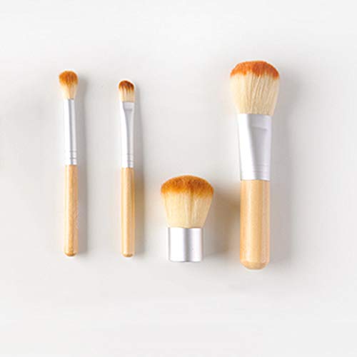 Drametree Mini Herramientas de Maquillaje Pincel de Maquillaje Adecuado para Principiantes Pincel de Base, Pincel para Polvo, Pincel de Sombra de Ojos, Pincel de Polvo de Miel Bolsa de Almacenamiento