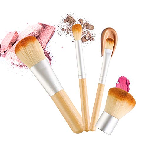 Drametree Mini Herramientas de Maquillaje Pincel de Maquillaje Adecuado para Principiantes Pincel de Base, Pincel para Polvo, Pincel de Sombra de Ojos, Pincel de Polvo de Miel Bolsa de Almacenamiento