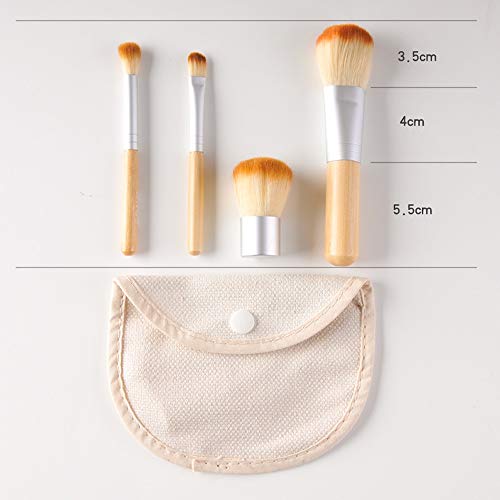 Drametree Mini Herramientas de Maquillaje Pincel de Maquillaje Adecuado para Principiantes Pincel de Base, Pincel para Polvo, Pincel de Sombra de Ojos, Pincel de Polvo de Miel Bolsa de Almacenamiento