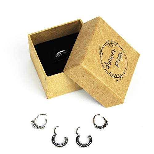Drawer Props Piercing de Acero Quirúrgico Clicker para Septum y Daith || Aro Clicker Real de Acero Quirúrgico || Hipoalergénicos || Fabricados en Europa || Elige Entre 4 Modelos (Modelo D)