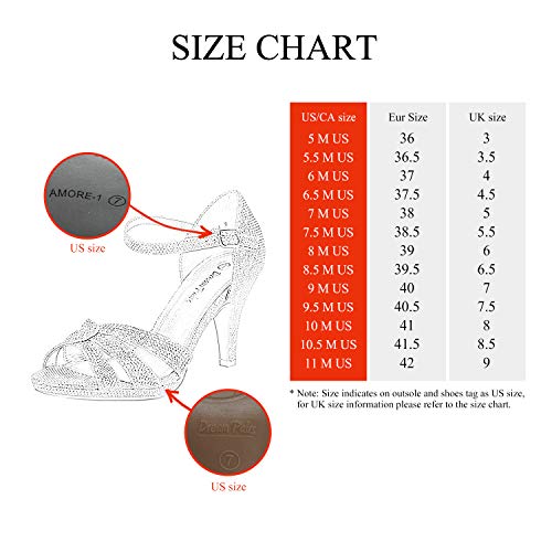 DREAM PAIRS Amore_1 Sandalias de Tacón Punta Abierta para Mujer Dorado Brillante 39.5 EU/8.5 US