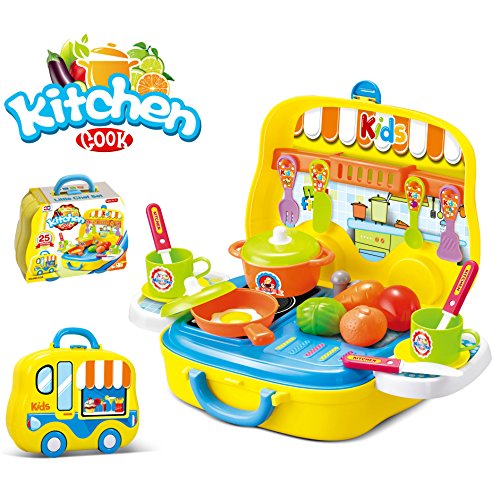 Dreamon Set Utensilios de Mini Cocina de Juguete Incluye Múltiples Accesorios para Niños de 3 Años de Edad