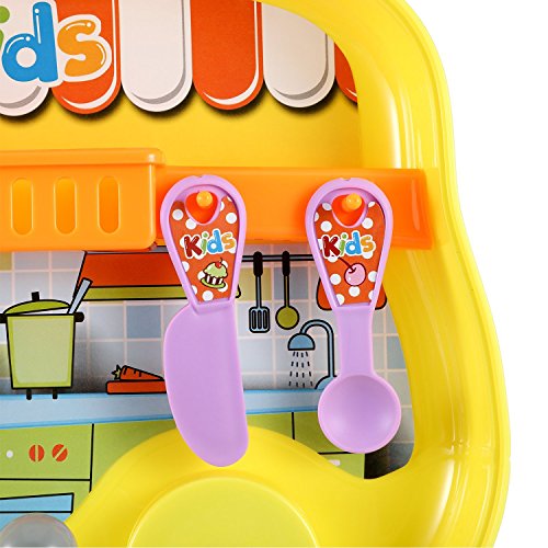 Dreamon Set Utensilios de Mini Cocina de Juguete Incluye Múltiples Accesorios para Niños de 3 Años de Edad