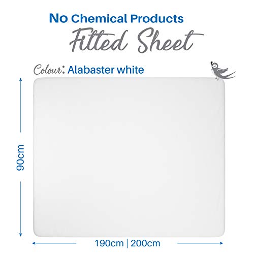 Dreamzie - Sabana Bajera 90 x 190 cm 100% Poliéster Microfibra - Albastro Blanco - Oeko Tex Sin Producto Químico (Garantía 2 Años) - Suave Piel de Melocotón con Elástico Total