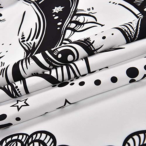 Dremisland Tapiz de Pared Sol y Luna Tapiz Psicodélico Burning Sun Colgar en la Pared Tapiz Blanco y Negro Mandala Indio Mantas de Pared Mural Tela Decoración del Hogar (Blanco, M/130X150cm)