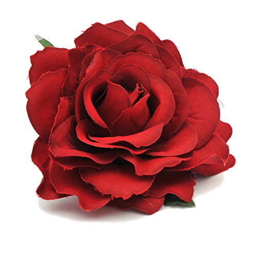 DRESHOW 5 Pack Flor Broche Adorno de cabeza Novia Mujer Flor de Rose Accesorios para el cabello Pinza de pelo de boda Bailarina de flamenco